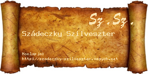 Szádeczky Szilveszter névjegykártya
