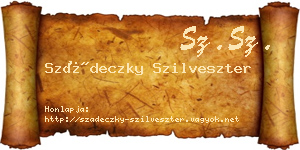 Szádeczky Szilveszter névjegykártya