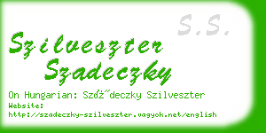 szilveszter szadeczky business card